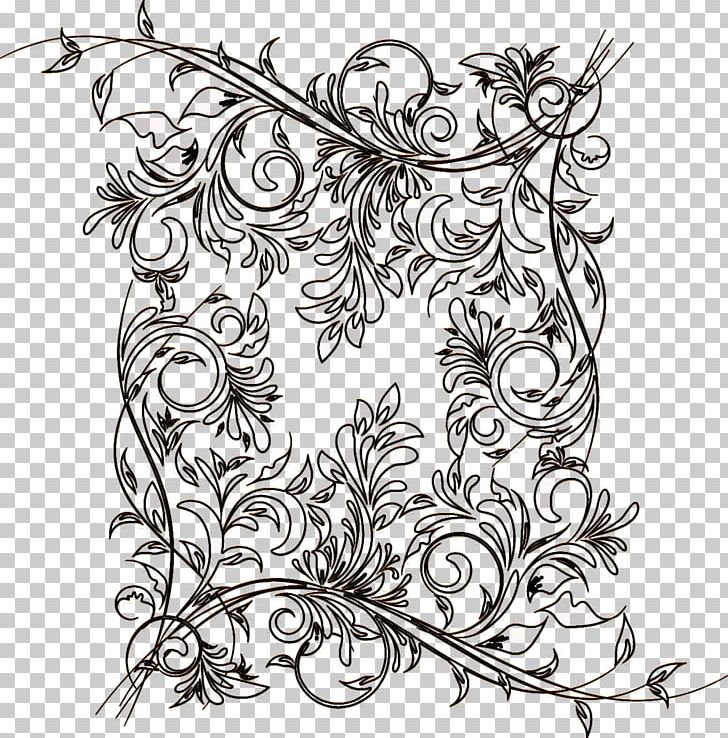 Floral Design Drawing Monochrome White Line Art PNG, Clipart, Art, Artwork, Black And White, Black Lace, Branch Free PNG Download