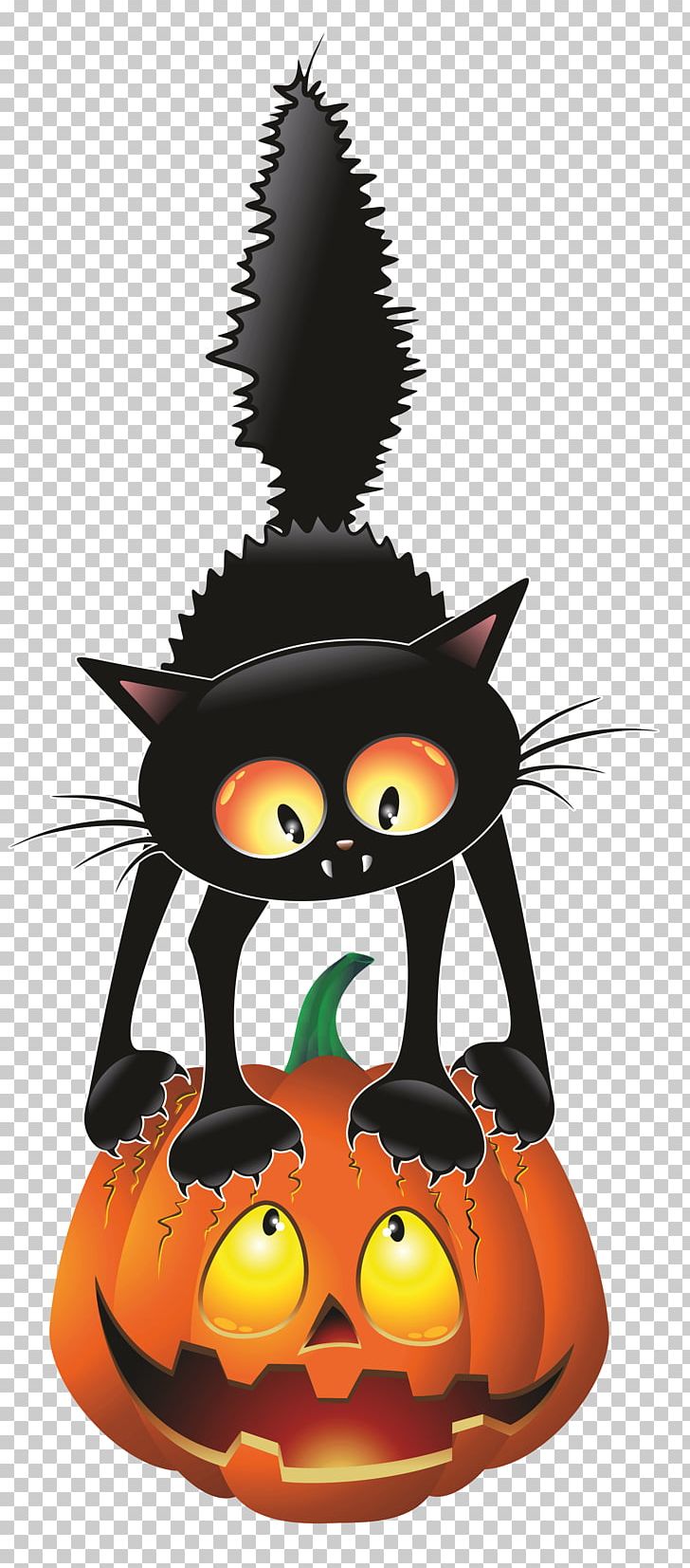 Black Cat Halloween Cartoon PNG, Clipart, Black Cat, Calabaza, Carnivoran, Cartoon, Cartoon Cat Free PNG Download