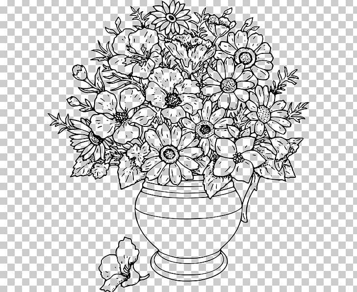 Coloring Book Drawing Vase Flower Rose PNG, Clipart, Black And White, Book, Child, Color, Colored Pencil Free PNG Download