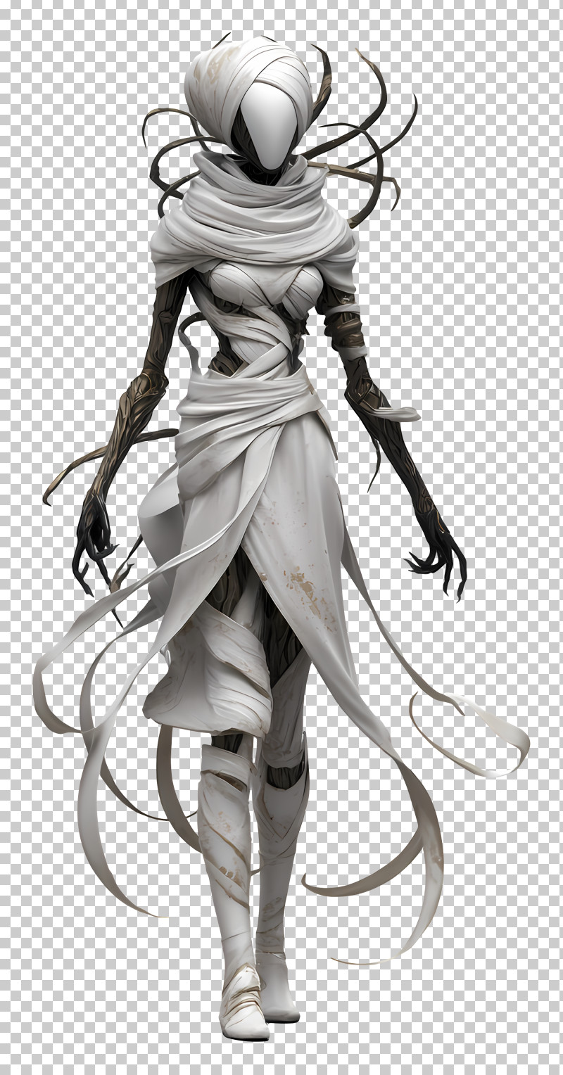Bizarre Character - Mysterious Figure In White Robes PNG