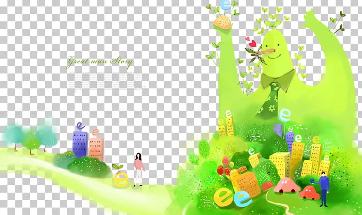 Cartoon Illustration PNG, Clipart, Architecture, Background Green, Building, Buildings, Cartoon Free PNG Download
