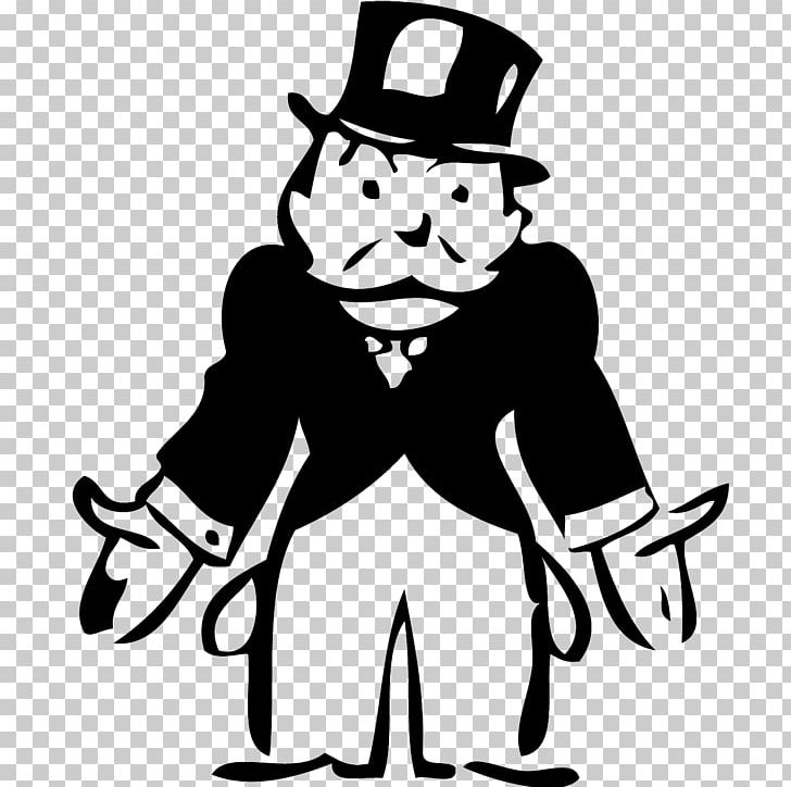 Rich Uncle Pennybags Monopoly Junior Parker Brothers Game PNG, Clipart, Artwork, Black, Black And White, Board Game, Fictional Character Free PNG Download