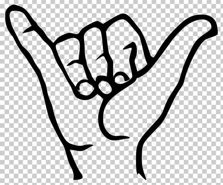Shaka Sign Hawaii Sign Language Symbol PNG, Clipart, Aloha, Area, Artwork, Black, Black And White Free PNG Download