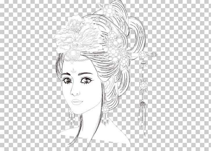 Drawing Sketch PNG, Clipart, Abstract Lines, Ancient, Ancient Costume, Beauty Salon, Black And White Free PNG Download