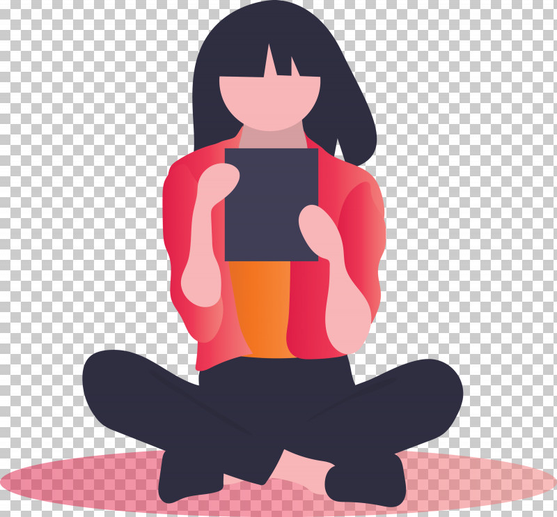 Reading Girl PNG, Clipart, Kneeling, Physical Fitness, Pink, Reading Girl, Sitting Free PNG Download