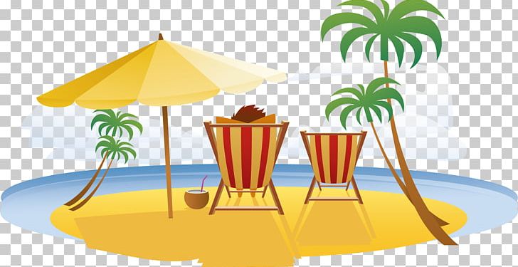 Beach Vacation Seaside Resort Travel PNG, Clipart, Area, Deckchair, Euclidean Vector, Flat Design, Miscellaneous Free PNG Download