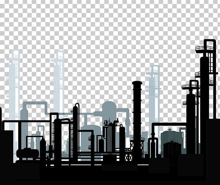 Oil Refinery Petroleum Industry PNG, Clipart, Animals, Architectural Engineering, Black And White, City Silhouette, Dog Silhouette Free PNG Download