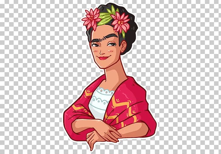 Frida Kahlo Telegram Sticker PNG, Clipart, Art, Beauty, Cartoon, Character, Fictional Character Free PNG Download