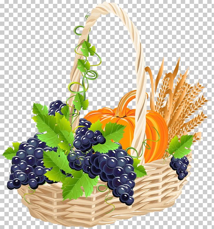 Harvest Grape Fruit Basket PNG, Clipart, Auglis, Autumn, Basket, Floral Design, Flowerpot Free PNG Download