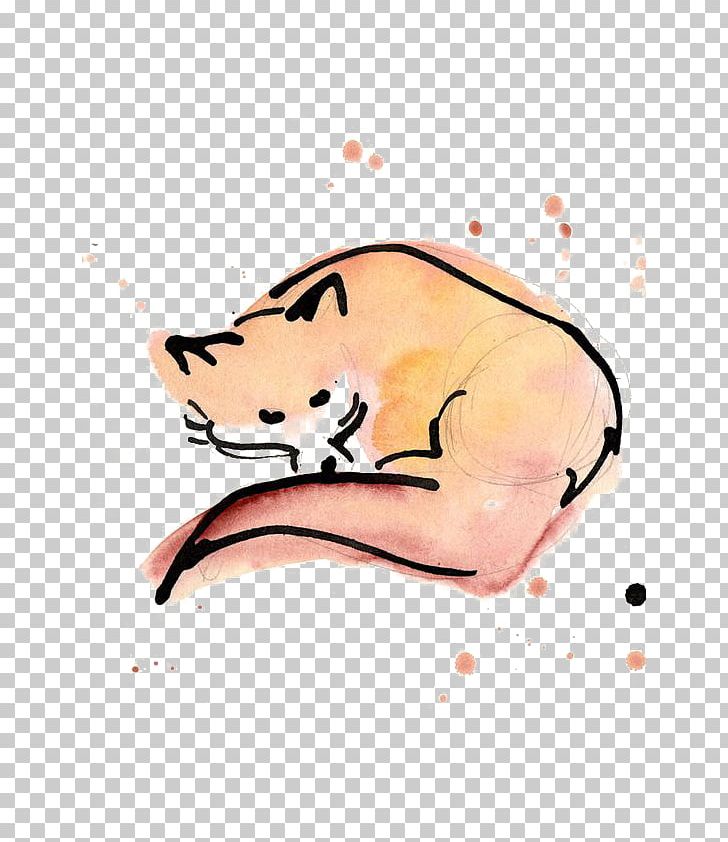 Red Fox Drawing Watercolor Painting PNG, Clipart, Animal, Animals, Arm, Cartoon, Face Free PNG Download