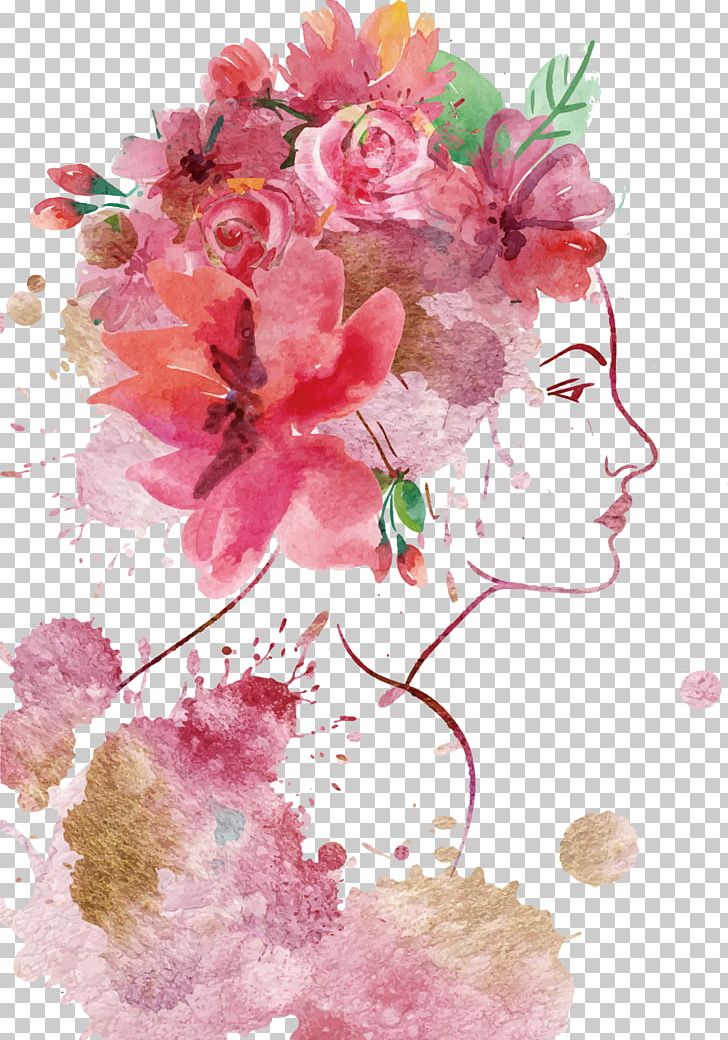 Woman Watercolor Painting International Womens Day PNG, Clipart, Branch, Cartoon, Cartoon Character, Cartoon Eyes, Flower Free PNG Download