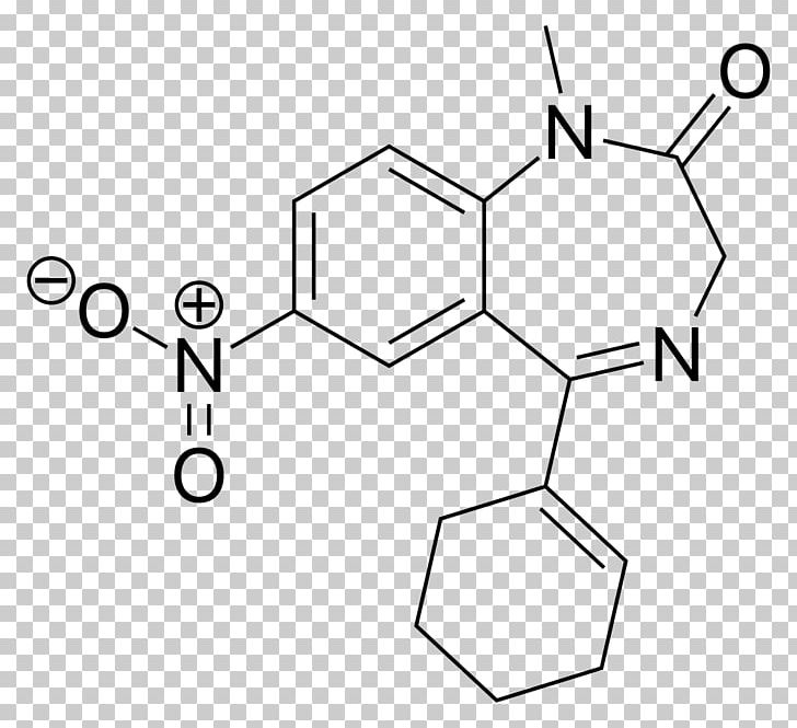 Diazepam Benzodiazepine Clonazepam Lorazepam Alprazolam PNG, Clipart, Angle, Anxiolytic, Area, Black, Black And White Free PNG Download