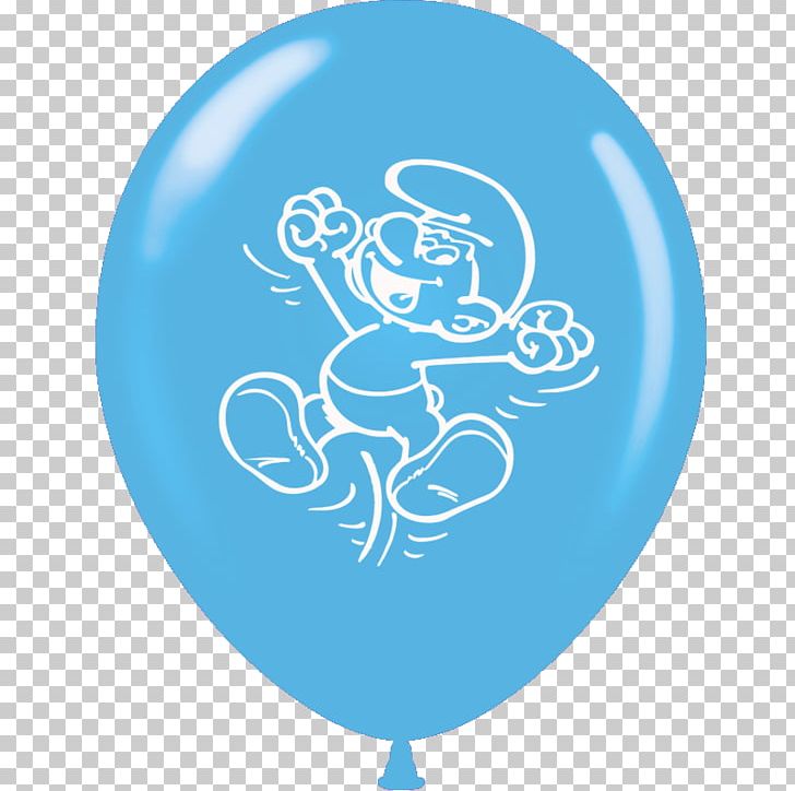 Balloon The Smurfs Latex Blue White PNG, Clipart, Aqua, Azure, Balloon, Birth, Blue Free PNG Download