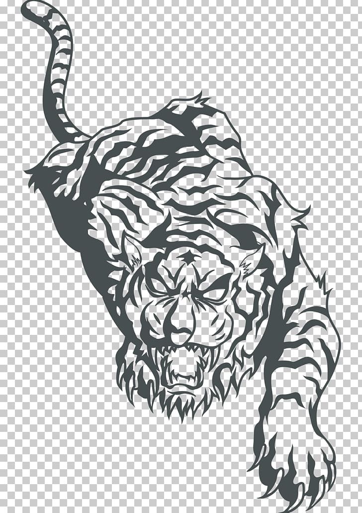 Tiger Tattoo Flash PNG, Clipart, Animals, Art, Beast, Big Cats, Black Free PNG Download