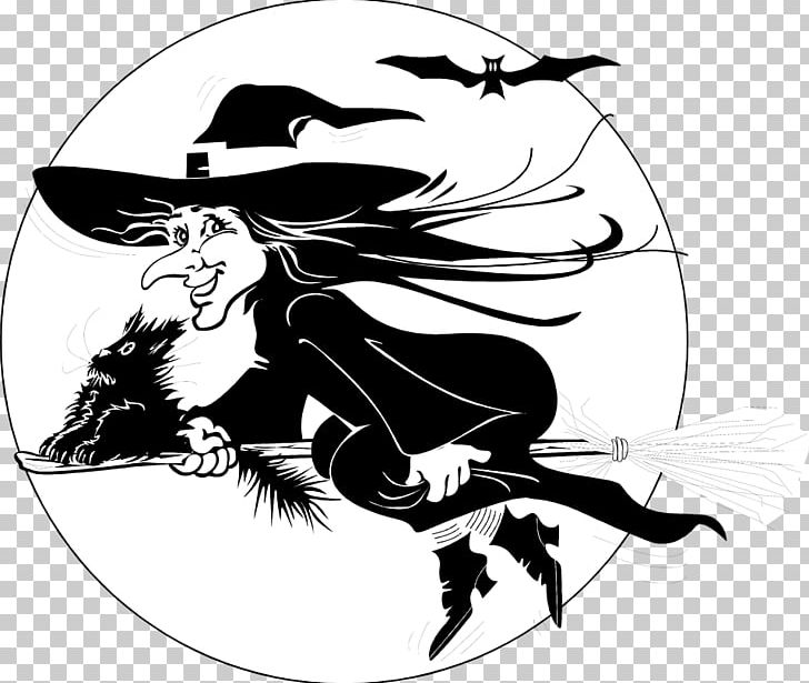 Witchcraft Hag PNG, Clipart, Art, Black, Black And White, Broom, Cartoon Free PNG Download