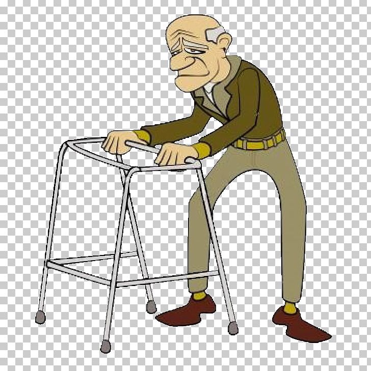Cartoon Old Age Walker PNG, Clipart, Angle, Arm, Cartoon, Chair, Comics Free PNG Download