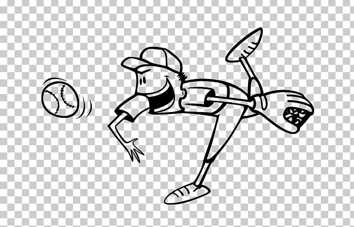 Baseball Pitching Cartoon in Black and White