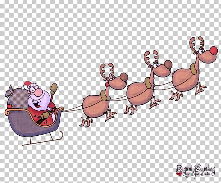Santa Claus Rudolph Reindeer Sled PNG, Clipart,  Free PNG Download