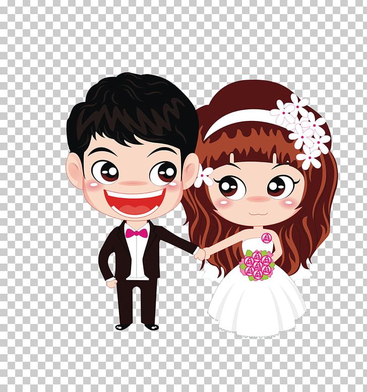 Marriage Couple Wedding Engagement Love PNG, Clipart, Black Hair, Boy, Bride, Brides, Cartoon Bride And Groom Free PNG Download