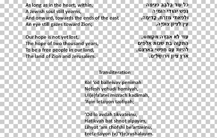 Israel Hatikvah National Anthem PNG, Clipart, Anthem, Area, Black And White, Brand, Diagram Free PNG Download