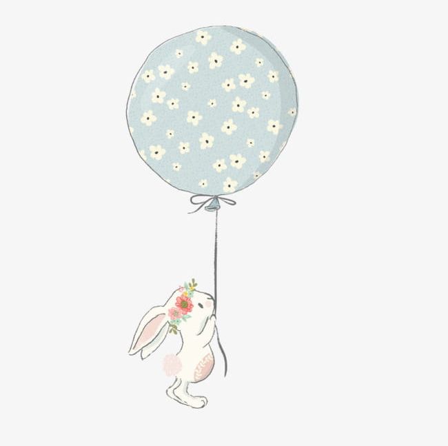 A Rabbit With A Balloon On Hand PNG, Clipart, Animal, Balloon Clipart, Cheerful, Clip Art, Cute Free PNG Download