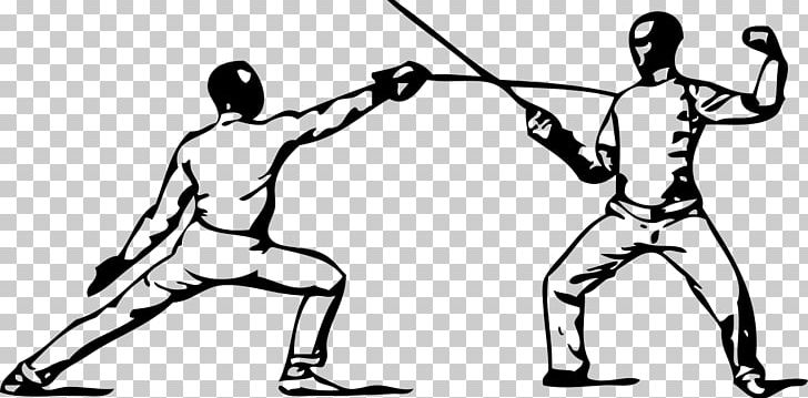 Fencing Parry Foil PNG, Clipart, Angle, Area, Arm, Black And White, Cold Weapon Free PNG Download