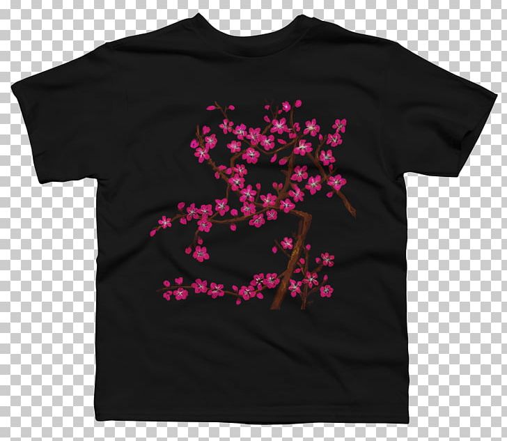 T-shirt Clothing Crew Neck Top PNG, Clipart, Black, Blossom, Boy, Cherry, Cherry Blossom Free PNG Download