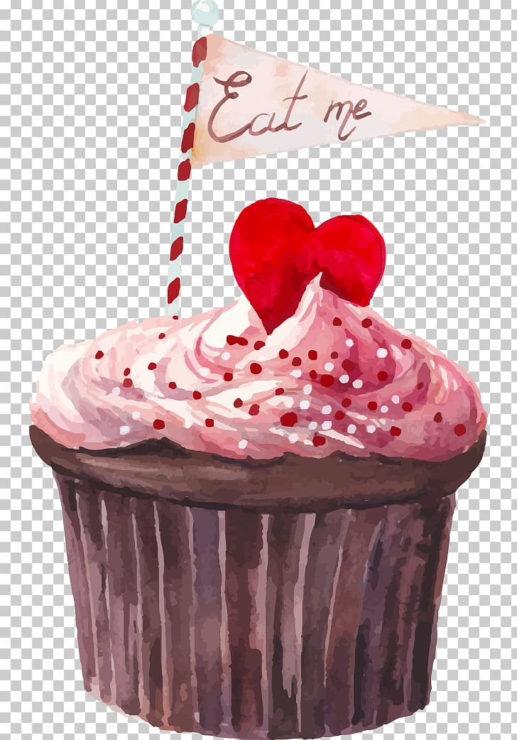 Cupcake Watercolor Painting Drawing Photography PNG, Clipart, Baking, Cake, Chocolate Vector, Cream, Cream Cheese Free PNG Download