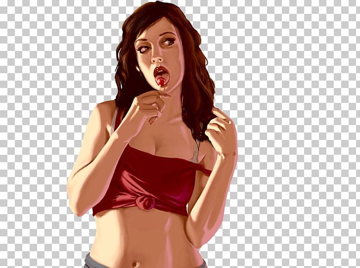 Grand Theft Auto V Grand Theft Auto: San Andreas Grand Theft Auto: The Ballad Of Gay Tony Grand Theft Auto: Vice City PlayStation 3 PNG, Clipart, Abdomen, Brown Hair, Desktop Wallpaper, Finger, Girl Free PNG Download