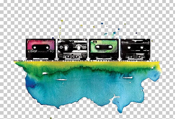 Compact Cassette Watercolor Painting Magnetic Tape PNG, Clipart, Art, Background, Behance, Black, Cassette Free PNG Download