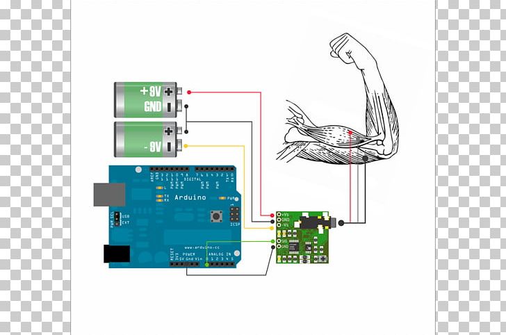 Electronic Component Electromyography Electronics Sensor Muscle PNG, Clipart, Angle, Arduino, Brand, Diagram, Electrical Network Free PNG Download