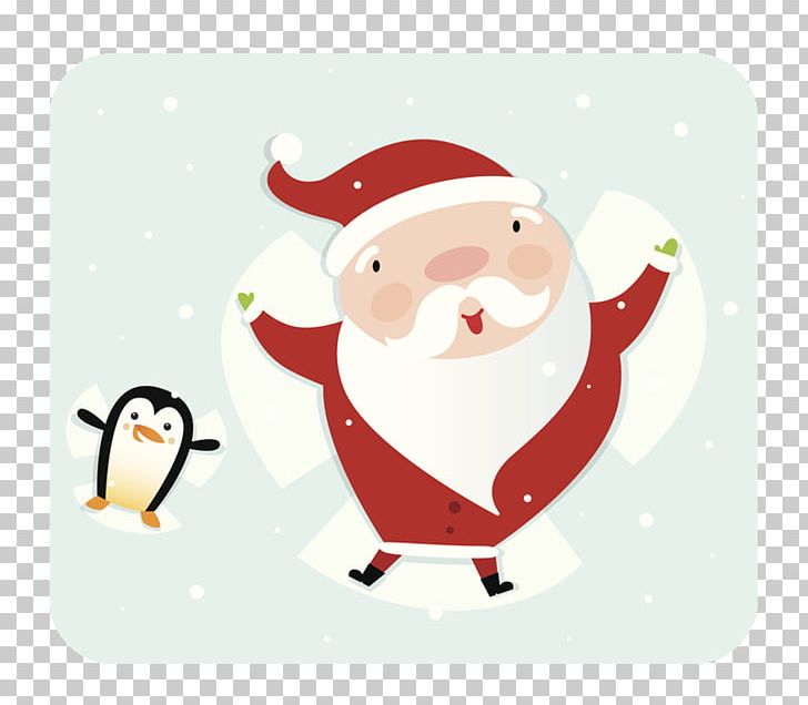 Penguin Santa Claus Christmas Ornament Snow Angel Illustration PNG, Clipart, Angel, Animals, Arctic, Beak, Bird Free PNG Download