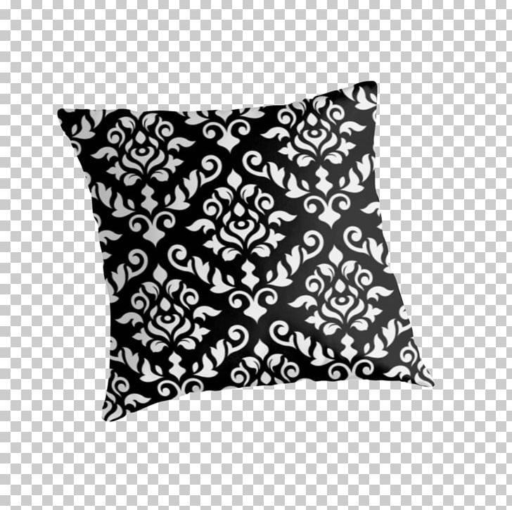 White Black Damask T-shirt Pattern PNG, Clipart, Art, Baroque, Black, Black And White, Cushion Free PNG Download
