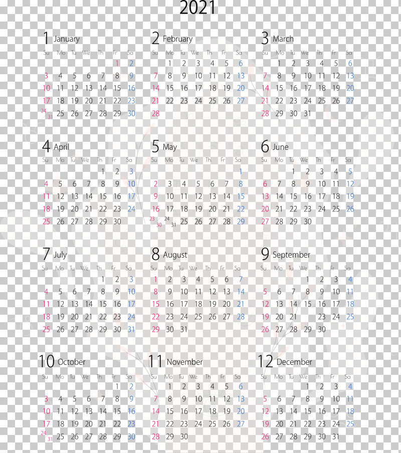 2021 Yearly Calendar Printable 2021 Yearly Calendar Template 2021 Calendar PNG, Clipart, 2021 Calendar, 2021 Yearly Calendar, Calendar Date, Calendar System, Calendar Year Free PNG Download