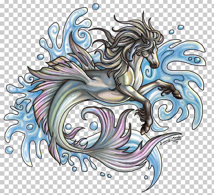 Seahorse Poseidon Hippocampus Drawing PNG, Clipart, Animals, Art, Dragon, Drawing, Fictional Character Free PNG Download
