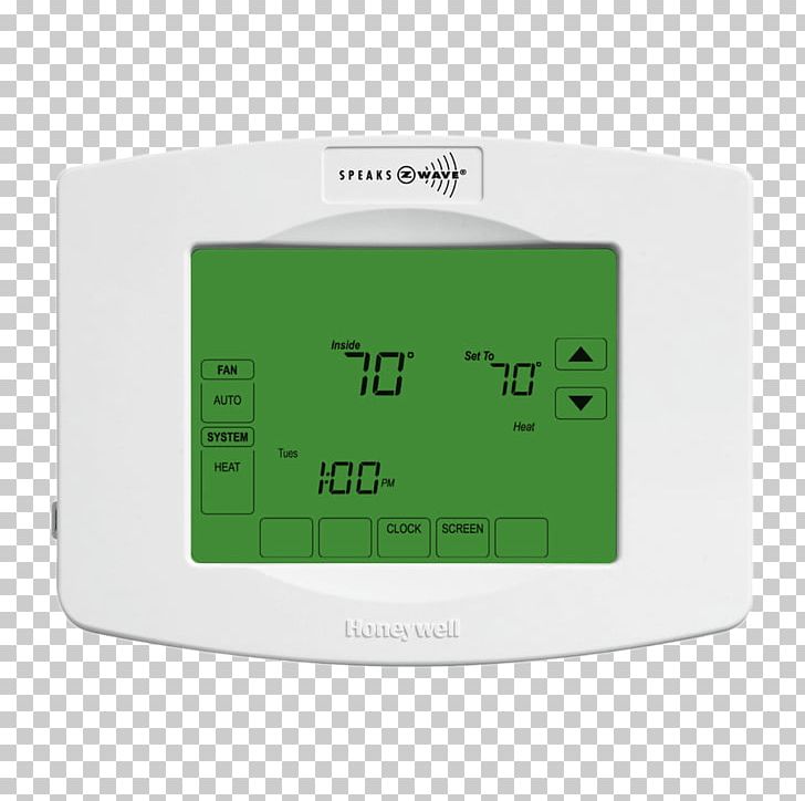 Programmable Thermostat Honeywell Z-Wave Honeywell ZWStat Z-Wave PNG, Clipart, Alarm Clock, Automation, Electronics, Heater, Home Automation Kits Free PNG Download