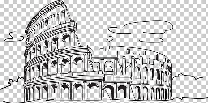 Colosseum Leaning Tower Of Pisa Tourist Attraction Illustration PNG, Clipart, Advertising, Architecture, Black And White, Brand, Cartoon Free PNG Download