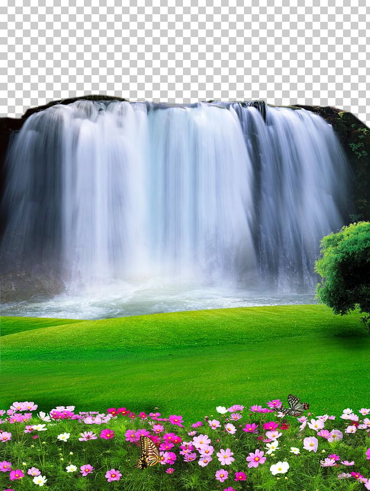 2017 Waterfall Landscape Material PNG, Clipart, Beautiful Scenery, Body Of Water, Botanical Garden, Computer Wallpaper, Encapsulated Postscript Free PNG Download
