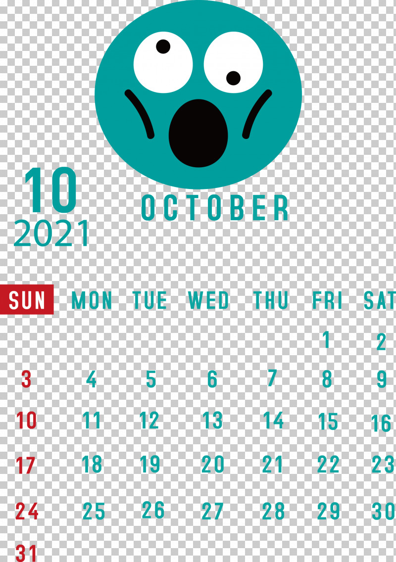 October 2021 Printable Calendar October 2021 Calendar PNG, Clipart, Behavior, Calendar System, Emoticon, Happiness, Htc Hero Free PNG Download