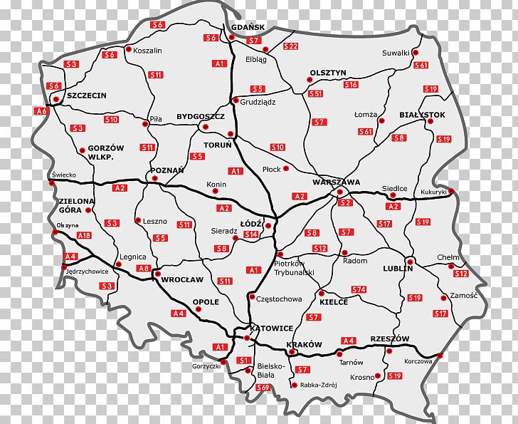 Highways In Poland Road Controlled-access Highway Two-lane Expressway PNG, Clipart, Angle, Area, Autostrade Of Italy, Controlledaccess Highway, Dosya Free PNG Download