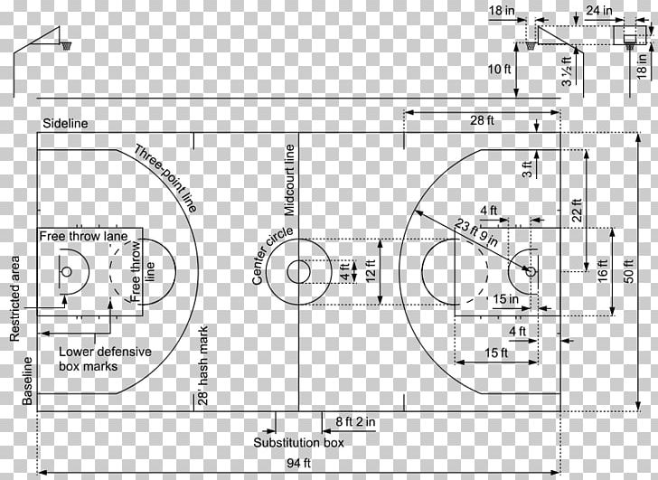 Technical Drawing Diagram Plan Basketball Court PNG, Clipart, Angle, Area, Art, Artwork, Basketball Free PNG Download