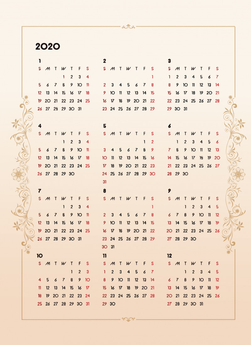 2020 Printable Calendar PNG, Clipart, 2020 Printable Calendar, Calendar, Line, Text Free PNG Download