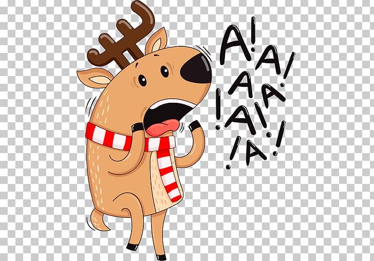 Reindeer Sticker Telegram VKontakte PNG, Clipart, Art, Bbcode, Cartoon, Deer, Fictional Character Free PNG Download