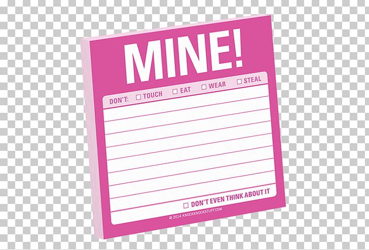 Paper Post-it Note Mine Sticky Notes Book Font PNG, Clipart, Book, Brand, Knock, Knock Knock, Magenta Free PNG Download
