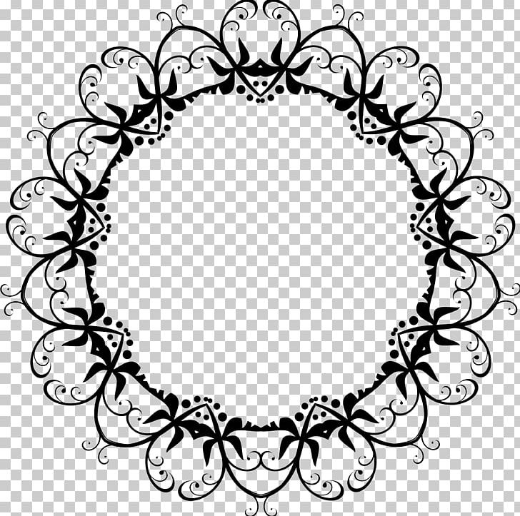 Floral Design PNG, Clipart, Art, Black And White, Body Jewelry, Circle, Clip Art Free PNG Download