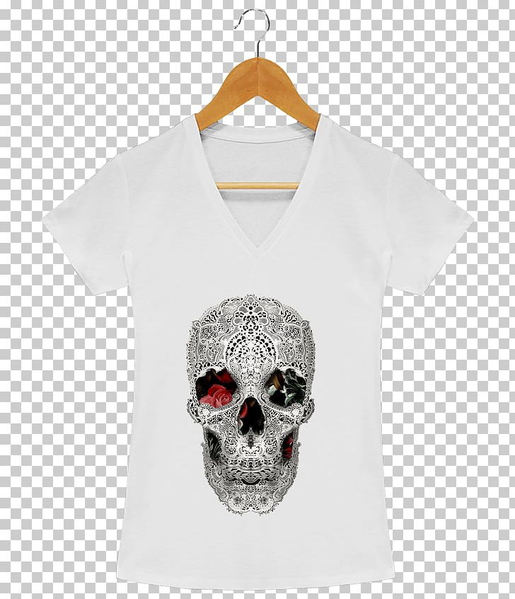 T-shirt Lace Skull Light Neck PNG, Clipart, Bag, Bone, Carpet, Clothing, Lace Skull Free PNG Download