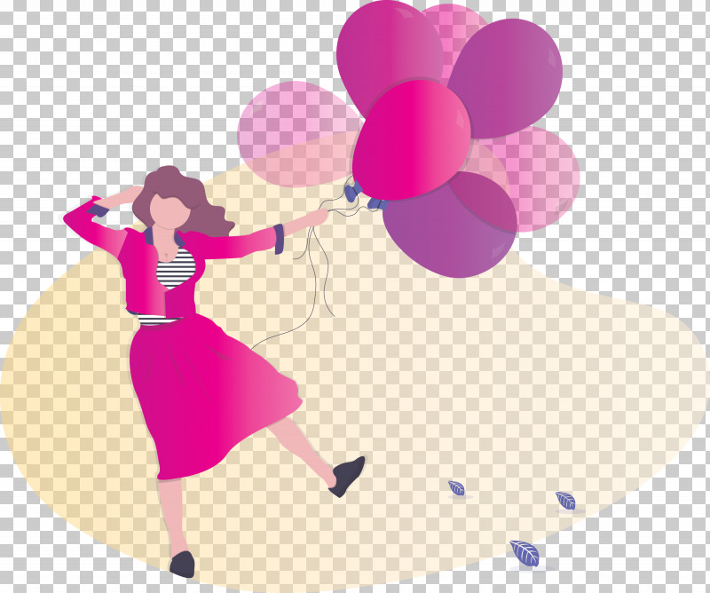 Girl Balloon Party PNG, Clipart, Balloon, Girl, Happy, Magenta, Party Free PNG Download