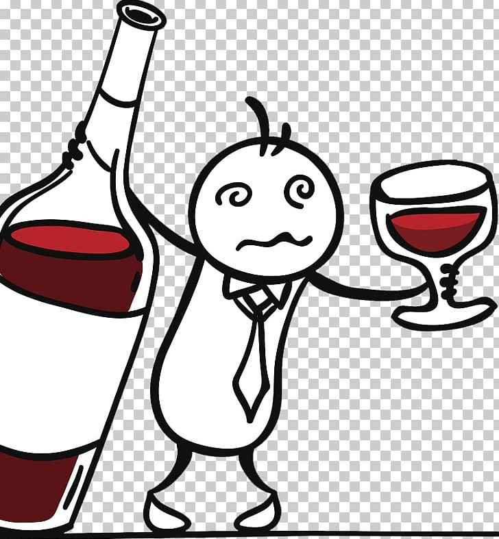 Red Wine Drawing Alcoholic Drink Illustration PNG, Clipart, Artwork, Black And White, Bottle, Business Man, Cartoon Free PNG Download