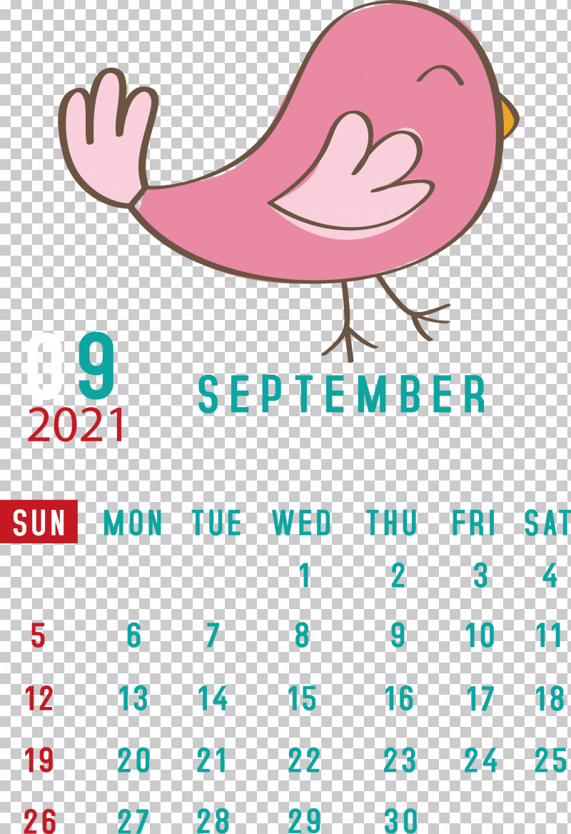 September 2021 Printable Calendar September 2021 Calendar PNG, Clipart, Beak, Behavior, Cartoon, Happiness, Human Free PNG Download