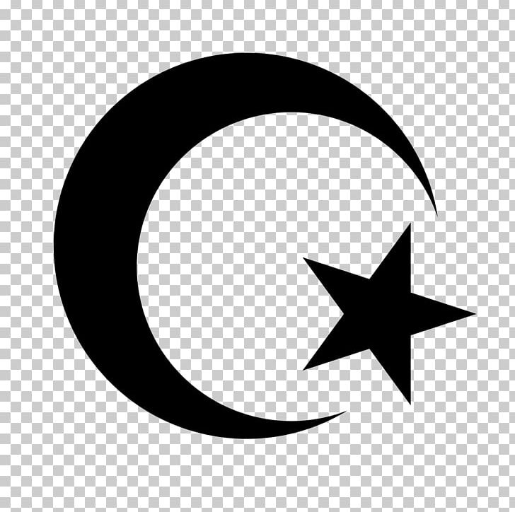 Star And Crescent Symbols Of Islam PNG, Clipart, Black And White, Circle, Crescent, Emblem, Fivepointed Star Free PNG Download